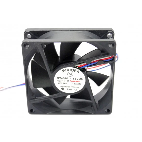 Microventilador Cooler RT-080 48VDC 3.300RPM 7.20 Watts (80x80x25mm) Rolamento - 14.108 - Nework