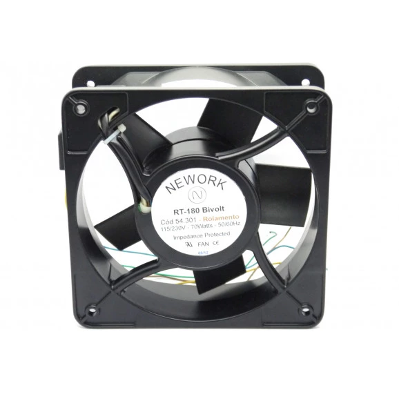 Microventilador Cooler RT-180 Bivolt 115/230VDC  70 Watts (180x180x65mm) Rolamento - 54.301 - Nework