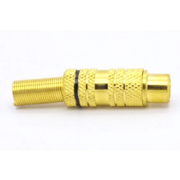 Plug Fêmea Rca JL17019GB (Preto) Dourado - JIALI