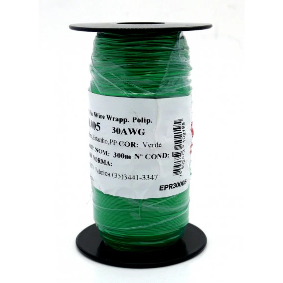 Fio Wire Wrap 30AWG  0.05mm  Verde WPR.A.30.005 Rolo com 300 Metros - Almak