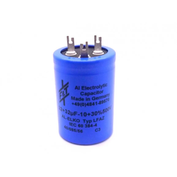 Capacitor Eletrolítico Radial 32uf+32uf/500V - F&T 