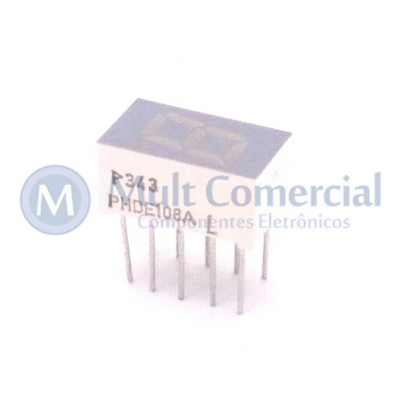 Display de 7 Segmentos Anodo Comum Vermelho Alta Intensidade PHDE108A - Politronic