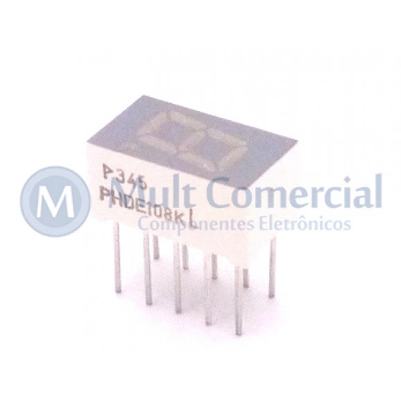Display de 7 Segmentos Catodo Comum Vermelho Alta Intensidade PHDE108K - Politronic