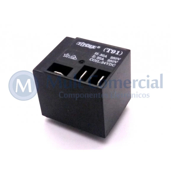 Relé T91 DC24V JQX-16F 5T 30A 
