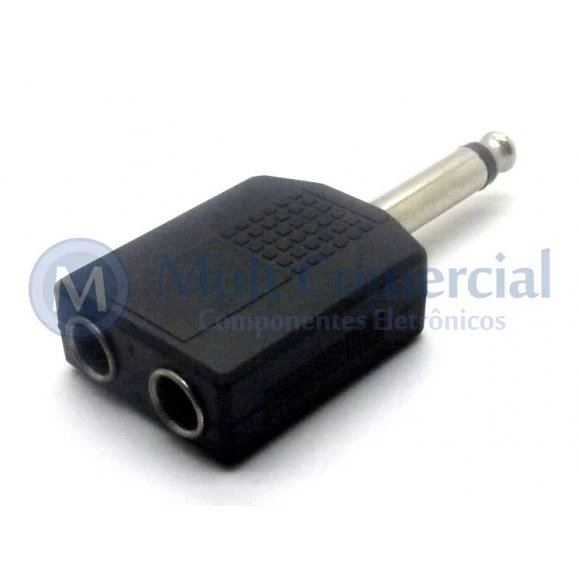 Plug adaptador J10 Fêmea Mono Duplo para P10 Mono Macho - JL26080