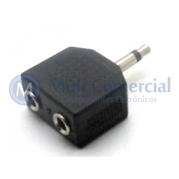 Plug adaptador J2 Mono Fêmea Duplo para P2 Mono Macho - JL157