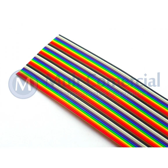 Cabo Flat Colorido 28AWG  34 Vias DS1058-34M28 - Rolo com 30 Metros