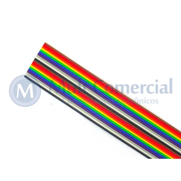 Cabo Flat Colorido 28AWG  20 Vias DS-1058-20M28 - Rolo com 30 Metros