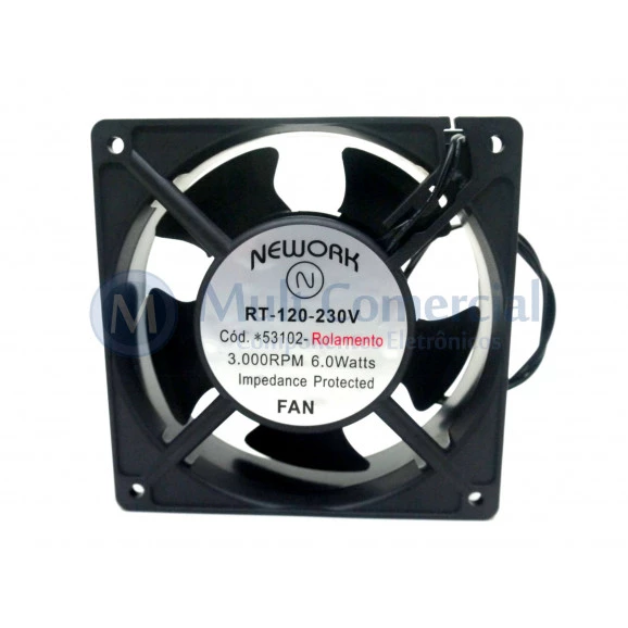 Microventilador Cooler Bivolt 120x120x38mm Rolamento Bivolt 3.000RPM 53.102EC Nework