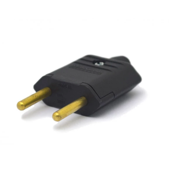 Plug Tomada Desmontável A/C Preto 2P 10A/250V - PLD1-2 - Margirus