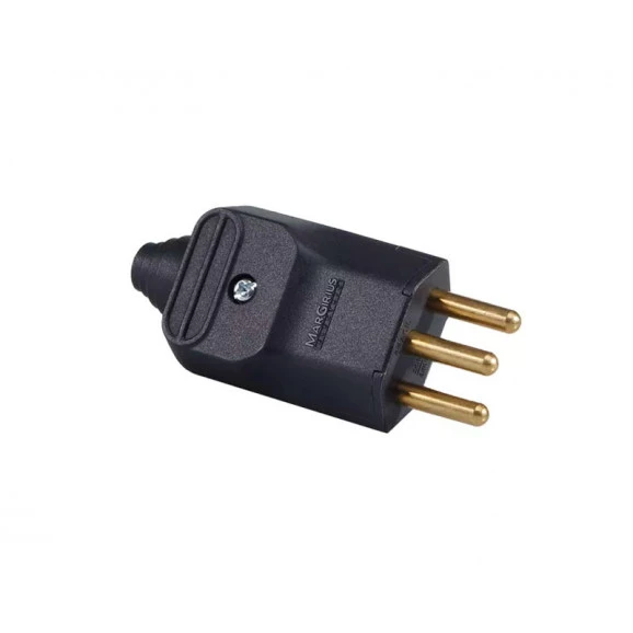 Plug Tomada 2P+T 20A/250V Preta - PLD2-3 - Margirius