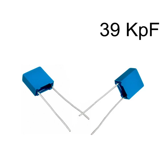 Capacitor Poliéster Film 39KpF ( 0.039uF / 39nF / 393 ) Série B32529 - Epcos - 63V a 100V
