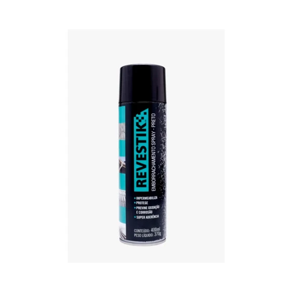 Spray Emborrachado 400ml Preto - Revestik