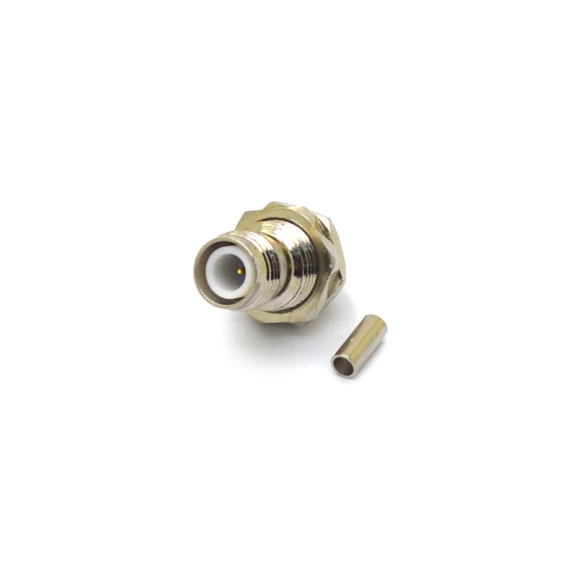 Conector TNC Fêmea Reto Cabo Painel Crimpagem RG-174 Pino Macho Fixo - TF-39 - Gav 110 - KLC