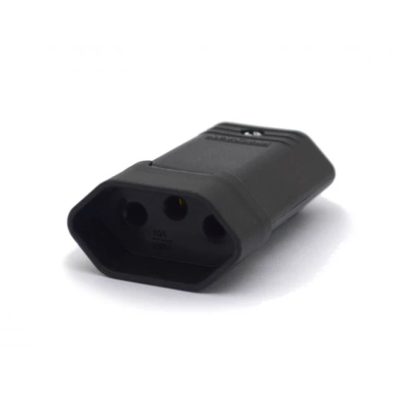 Tomada Desmontável Preta 2P+T A/C 10A/250V - TMD1-3 - Margirius