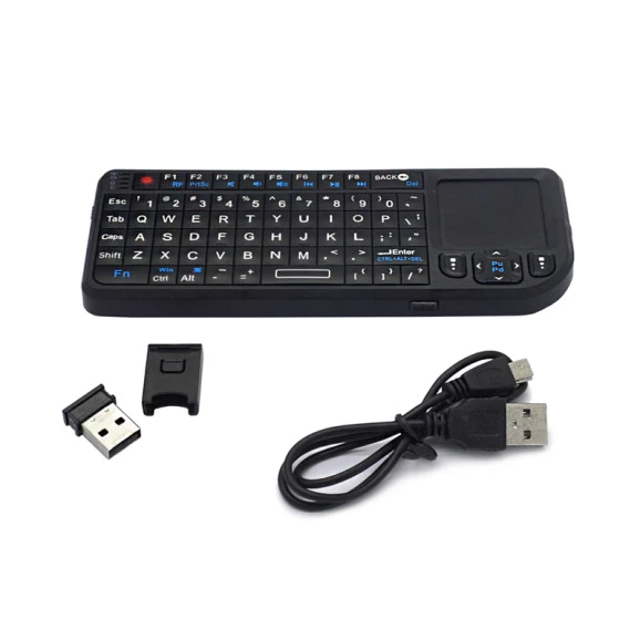 Teclado Wireless 2.4GHz Ultra Mini com Touchpad e Laser Point integrado e Luz de Fundo - RT-UMK-100-RF