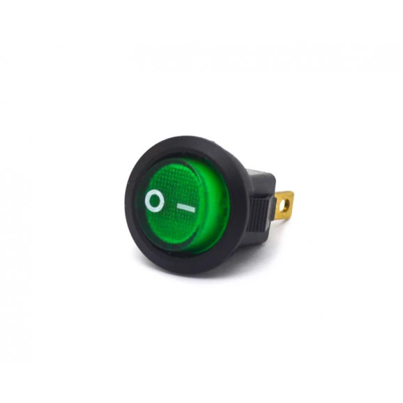 Chave Gangorra / Tecla Redonda Liga/Desliga com led Verde - SMRS-101N-2C3 - Jietong