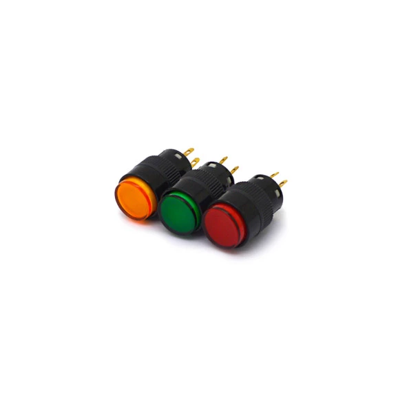 Chave Push Button com Led Desliga/Liga com Trava 12V-5A - WTN-16-1205R3B - Diversas Cores