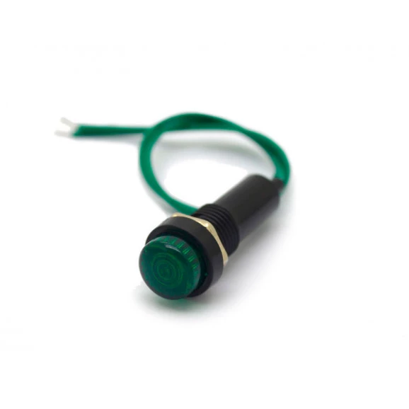 Sinaleiro Olho de Boi cor Verde com Fio Verde 12V - XD8-2