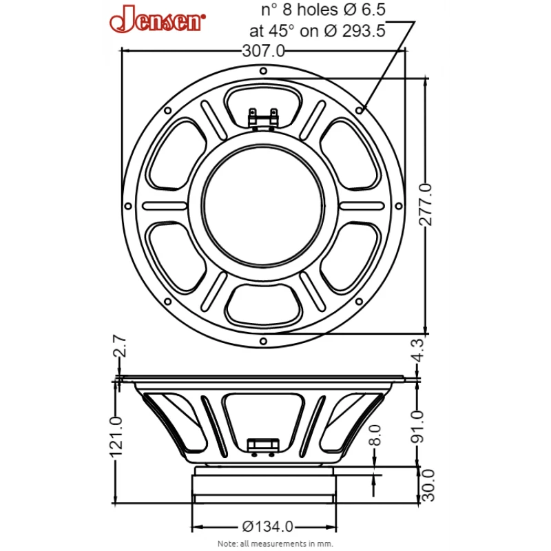 Falante Jensen C12/50 Falcon 16 Ohms 50W 12 Polegadas - ZJ06402