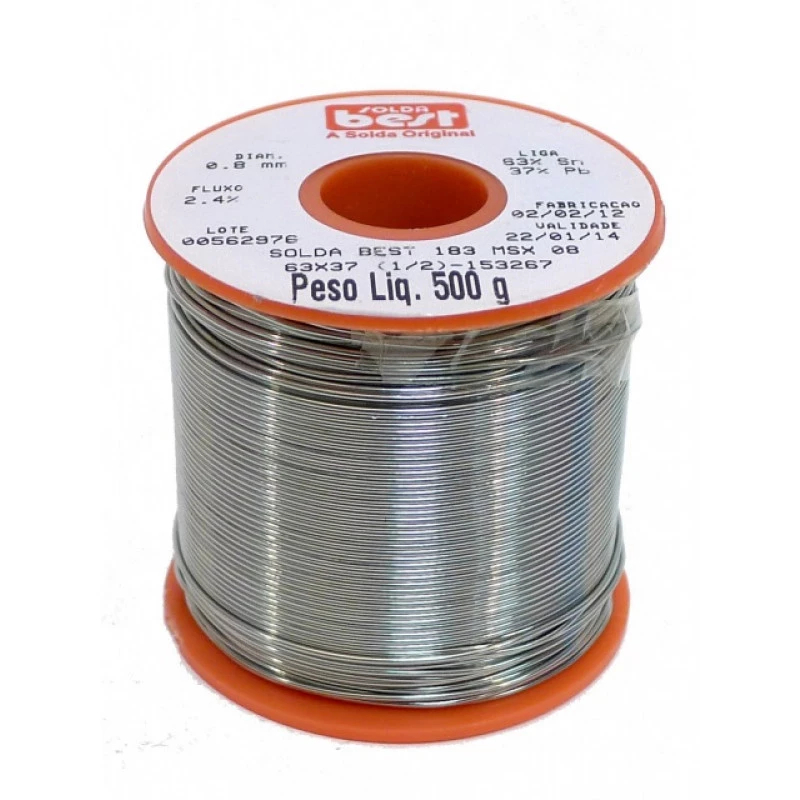 Estanho para Solda 183MSX08 63x37 diâmetro de 0.8mm Best Carretel
