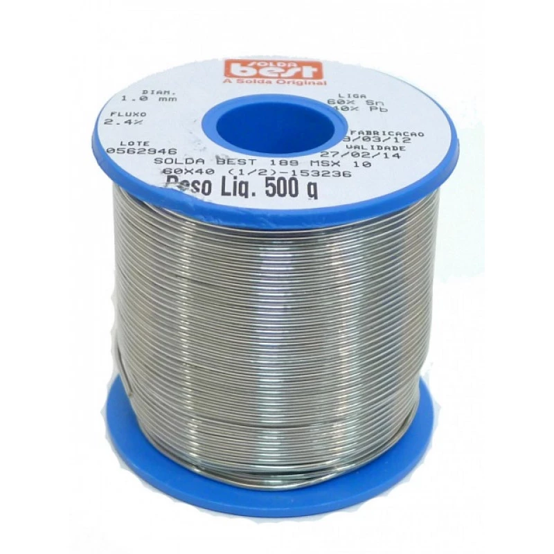 Estanho para Solda 189MSX10 60x40 diâmetro de 1.00mm Best Carretel