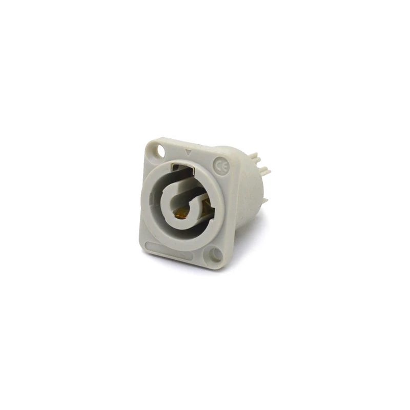 Conector Speakon Fêmea 3 Polos para Painel cor Cinza 20A/250Vac