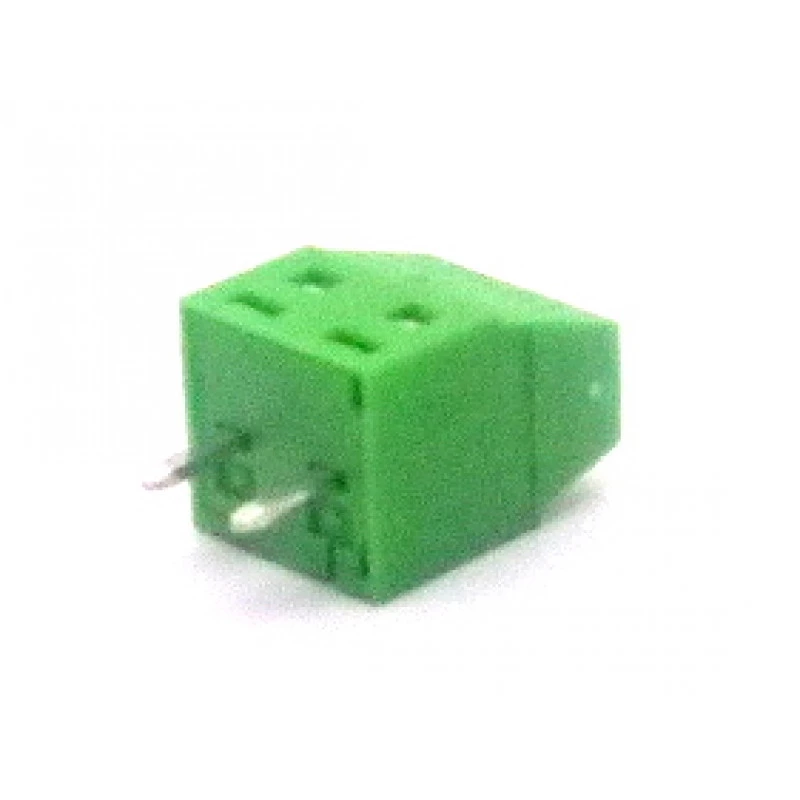 Conector Verde Multipolar AKZ602-02 Macho de 2 vias - Passo 3.81mm