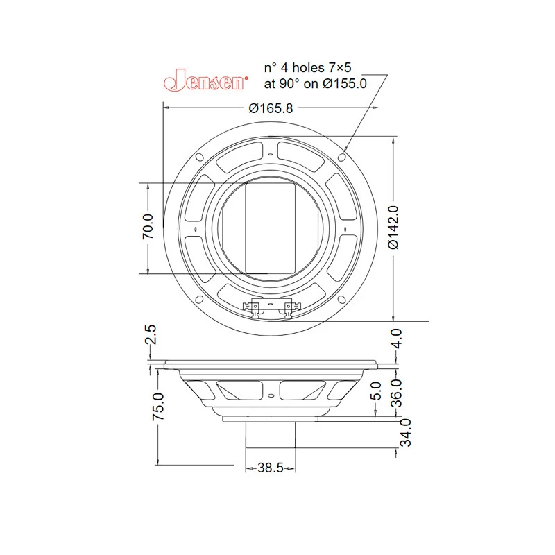 Falante Jensen P6V 8 Ohms 20W 6 Polegadas - ZJ03040