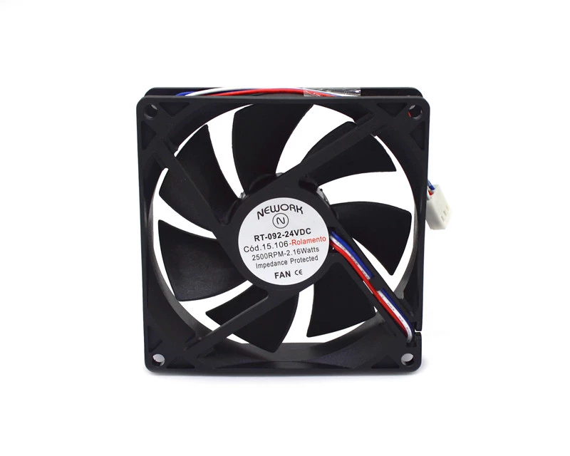 Microventilador RT-092-24VDC 92x92x25mm Rolamento - 15.106 - Nework