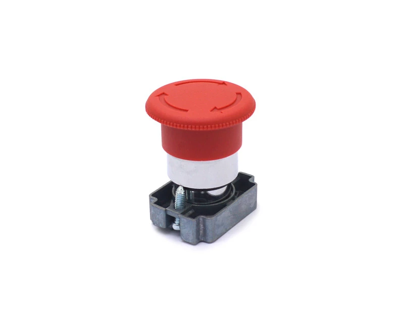 Botão de Emergência Metálico Tipo Cogumelo 40mm - Gira-Destrava