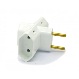 Plug 3 Saídas 2 Polos 10A/250V Branco - 013ENB - Enerbras