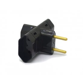 Plug 3 Saídas 2 Polos 10A/250V Preto - 013ENP - Enerbras