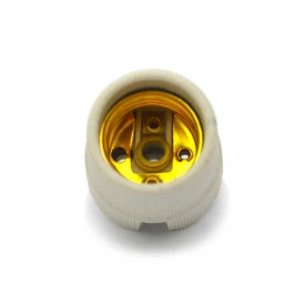 Porta-Lâmpada em Cerâmica 4A/250V E-27 Rosca com Borne de Latão - 014EBN - Enerbras 