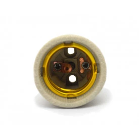 Porta-Lâmpada em Cerâmica 4A/250V E-27 Rosca Plafonier com Borne de Latão - 015EBN - Enerbras