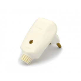 Plug Tomada 2P 90º 20A/250V Branco - 081EB - Enerbras