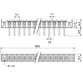 Conector Bendal 100-330 500V/10A - Sindal - Para uso com Terminais