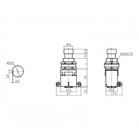 Chave SPDT Foot Switch com Trava Liga/Liga para Solda Fio - PBS-24-102 - Jietong 