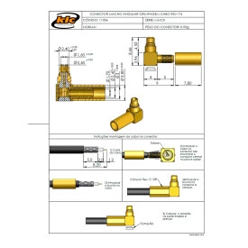 Conector MMCX Macho Angular Cabo Crimpagem RG-174 - 11006 - Gav 105 - KLC