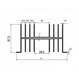 Dissipador de Calor - MS12168-40-SF-SA