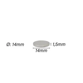 Imã de Neodímio N35 Disco 14x1.5mm