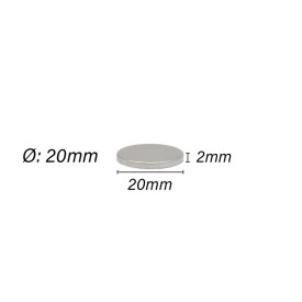 Imã de Neodímio N35 Disco 20x2mm