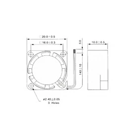 Microventilador AD2005MB-G70 5V 20x20x10mm Rolamento - Berflo