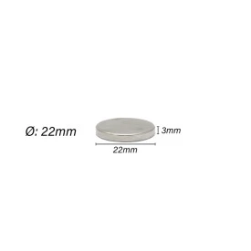 Imã de Neodímio N35 Disco 22x3mm
