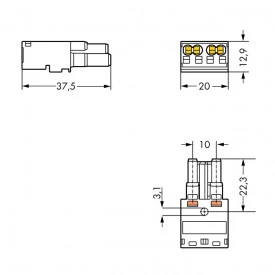 Conector Winsta Fêmea 2 Pólos - 770-222 - Wago