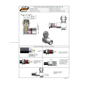 Conector SMA Macho Angular Cabo Prensa Cabo RG-58 / RGC-58 - 3002 - Gav 91 - KLC