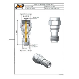Adaptador SMA Macho X Fêmea Reto - 3014 - Gav 36 - KLC