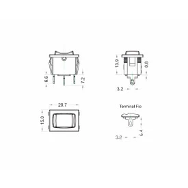 Chave Alavanca com 3 Terminais 6A/120V Marcação Ventilador com Trava Liga/Desliga/Liga - 302-4-4-E - Fernik