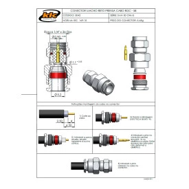 Conector SMA Macho Reto Cabo Prensa Cabo RG-58 / RGC-58 - 3042 - Gav 146 - KLC