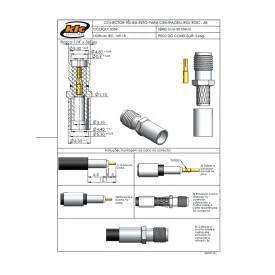 Conector SMA Fêmea Reto Cabo Crimpagem RG 58 - 3054 - Gav 31 - KLC